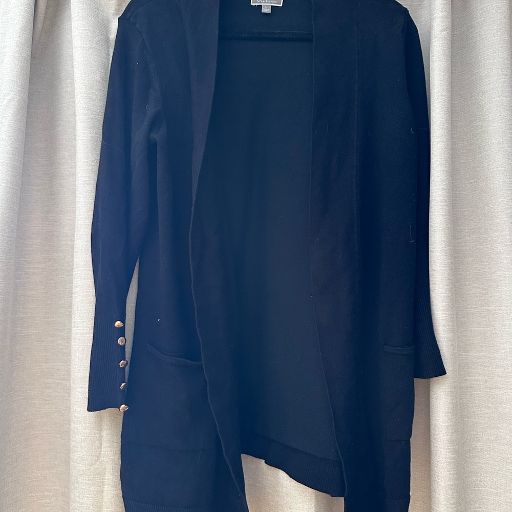 JM Collection Black Blazer with Gold Button Details